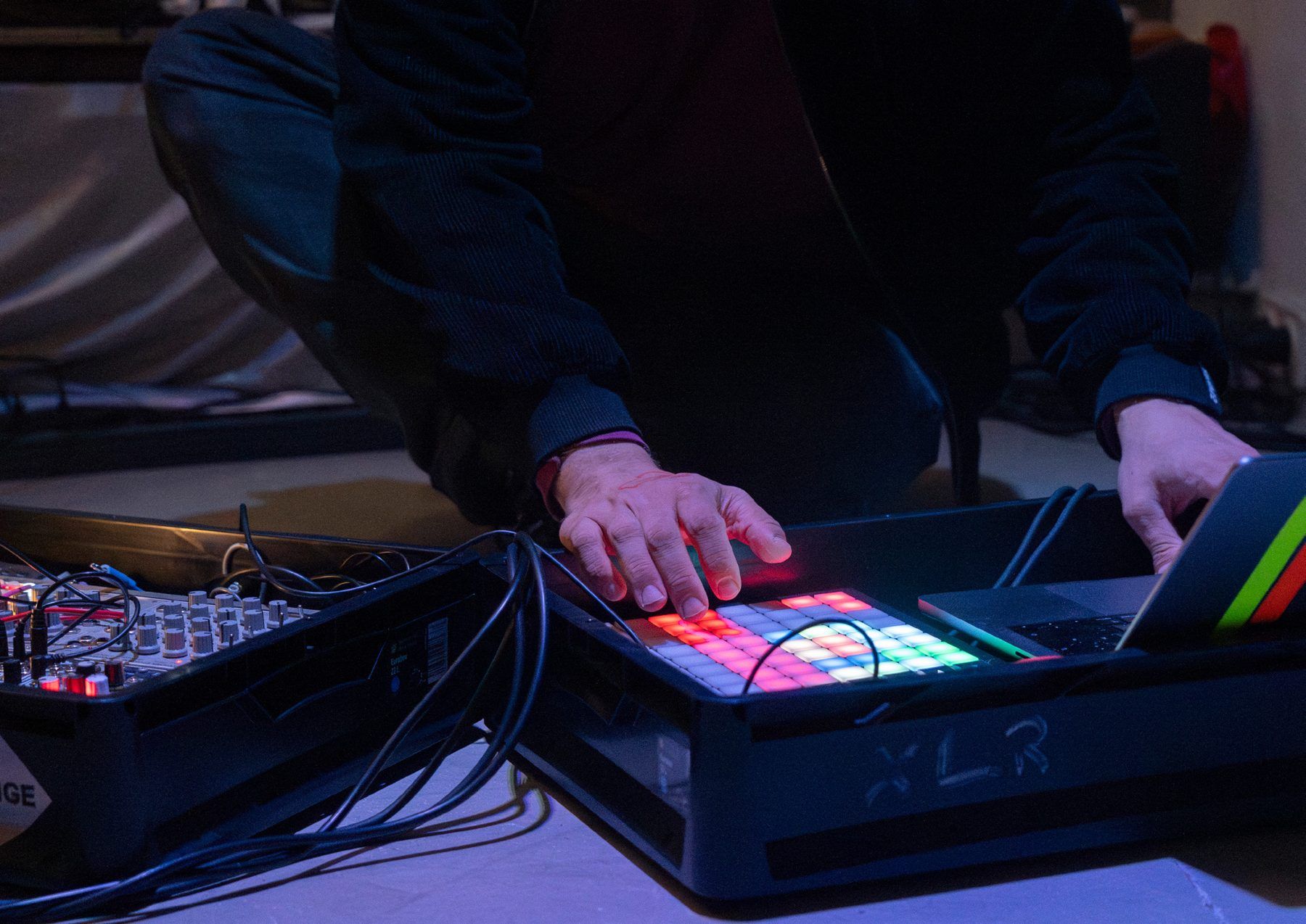 Hands on an illuminated controller